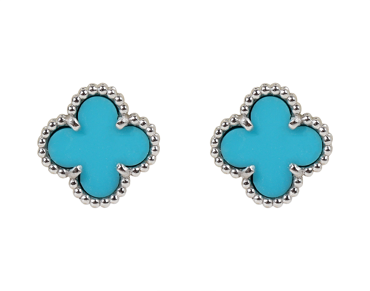 반클리프아펠 스위트 알함브라 이어링 화이트골드 터콰이즈