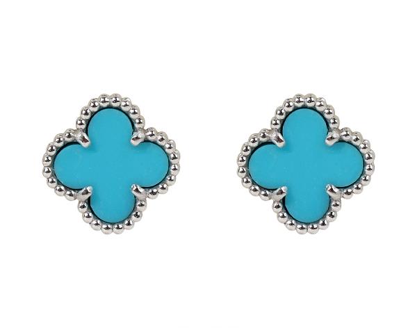 반클리프아펠 스위트 알함브라 이어링 화이트골드 터콰이즈