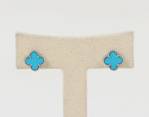 반클리프아펠 스위트 알함브라 이어링 화이트골드 터콰이즈