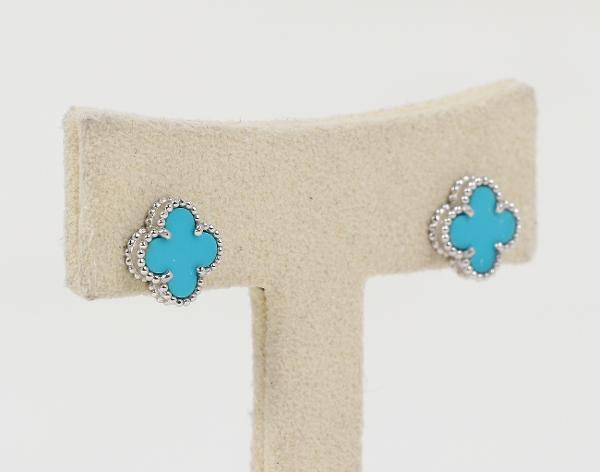 반클리프아펠 스위트 알함브라 이어링 화이트골드 터콰이즈