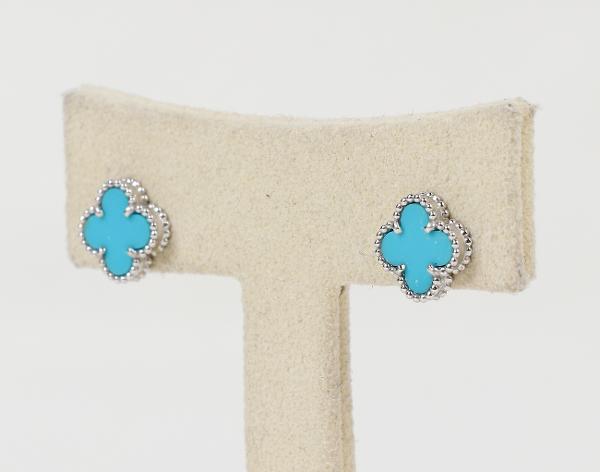 반클리프아펠 스위트 알함브라 이어링 화이트골드 터콰이즈