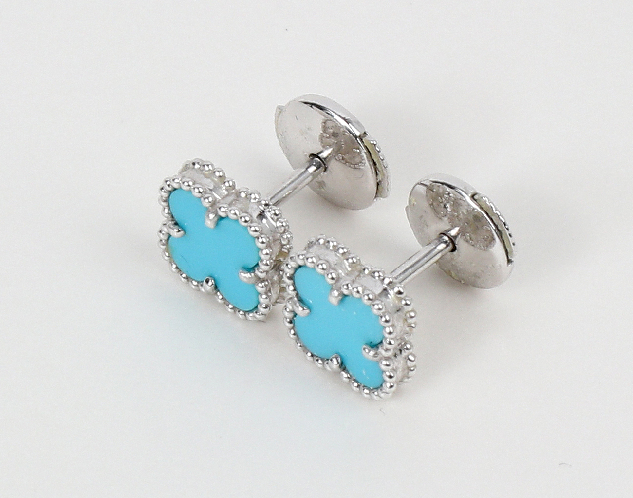 반클리프아펠 스위트 알함브라 이어링 화이트골드 터콰이즈