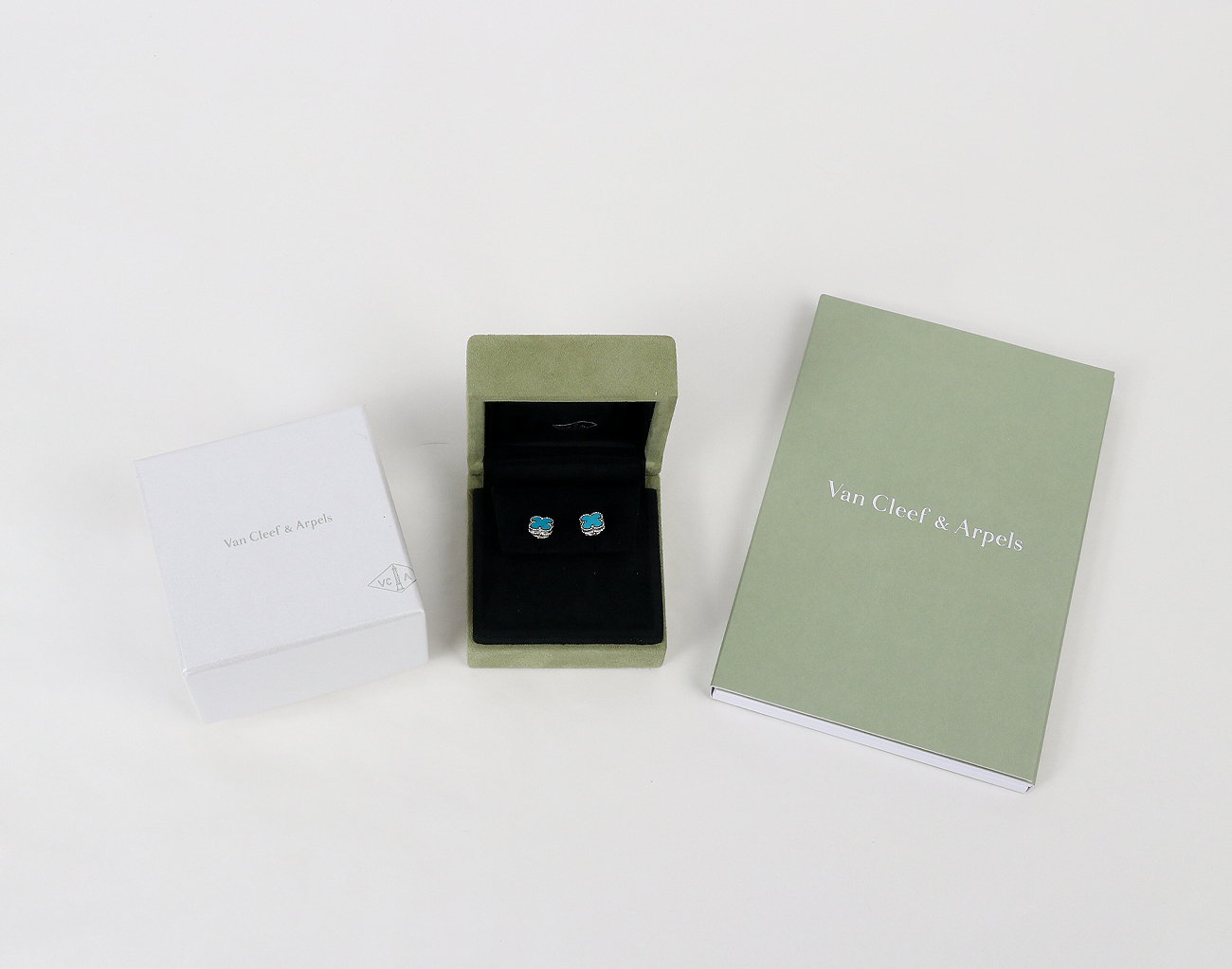 반클리프아펠 스위트 알함브라 이어링 화이트골드 터콰이즈