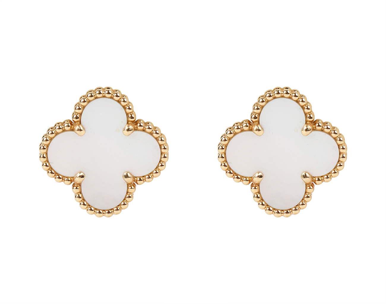 반클리프아펠 빈티지 알함브라 이어링 옐로우골드 마더오브펄