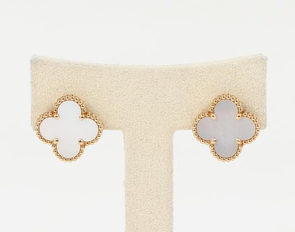 반클리프아펠 빈티지 알함브라 이어링 옐로우골드 마더오브펄