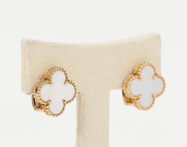 반클리프아펠 빈티지 알함브라 이어링 옐로우골드 마더오브펄