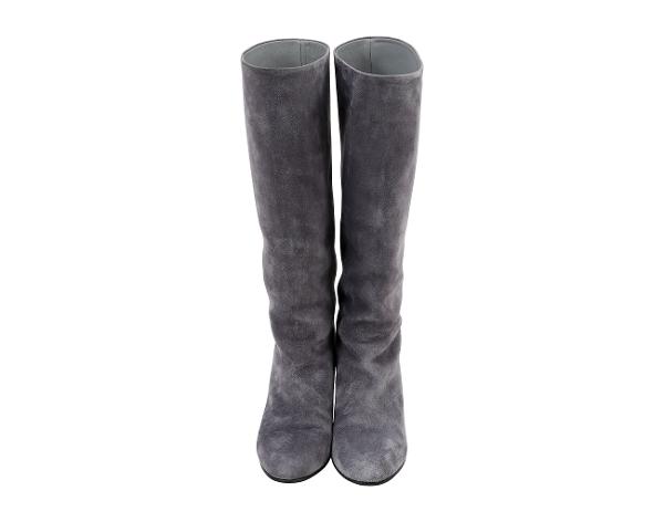샤넬 스웨이드 롱 부츠 그레이 36C