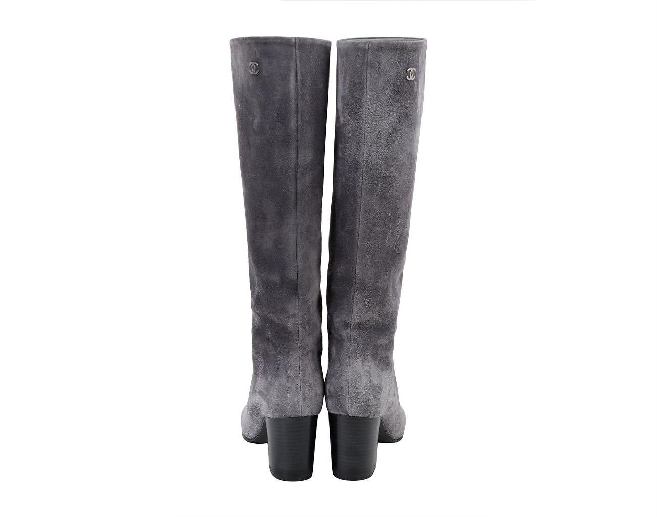 샤넬 스웨이드 롱 부츠 그레이 36C