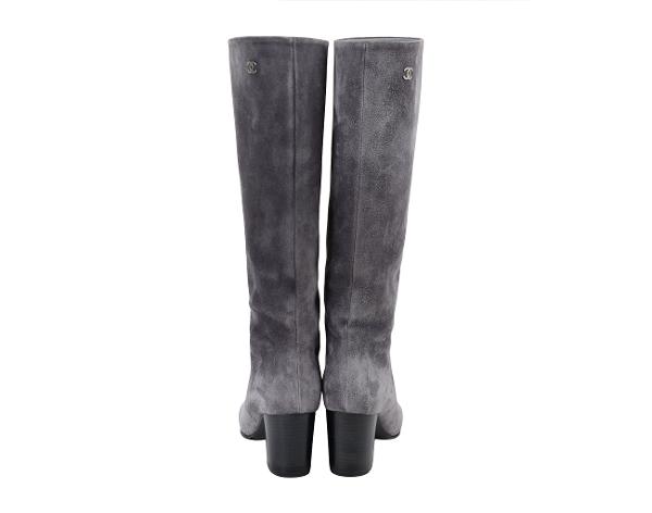 샤넬 스웨이드 롱 부츠 그레이 36C