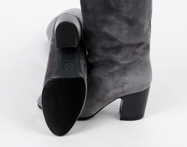 샤넬 스웨이드 롱 부츠 그레이 36C