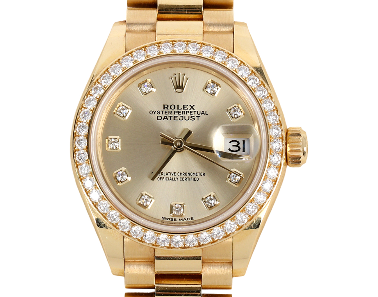 로렉스 레이디 데이저스트 28mm 옐로우골드 다이아몬드 279138RBR