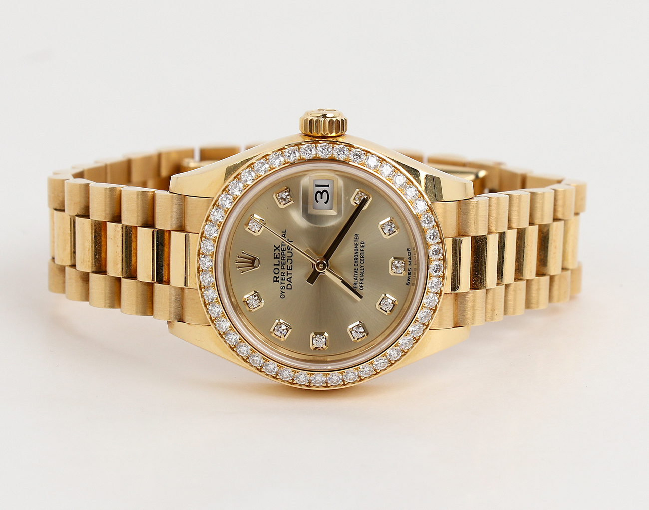 로렉스 레이디 데이저스트 28mm 옐로우골드 다이아몬드 279138RBR