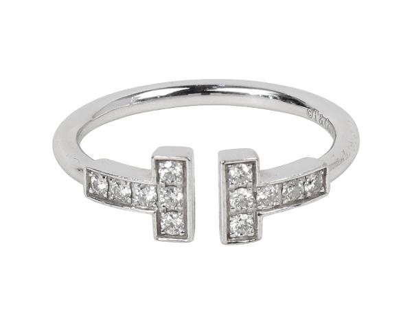 티파니 T 와이어 링 화이트골드 다이아몬드 