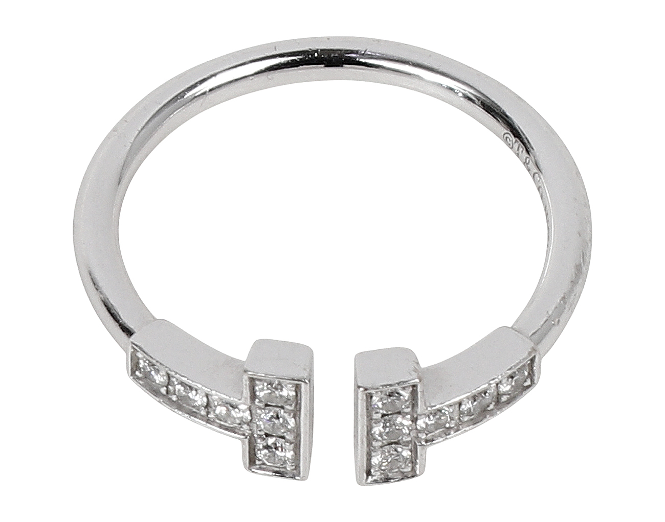 티파니 T 와이어 링 화이트골드 다이아몬드 