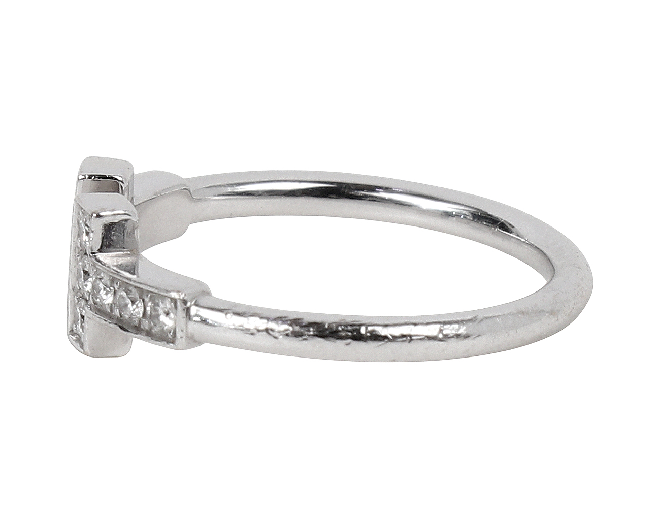 티파니 T 와이어 링 화이트골드 다이아몬드 