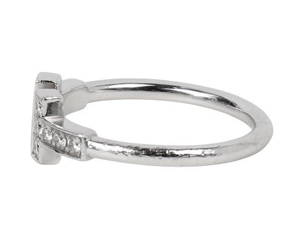 티파니 T 와이어 링 화이트골드 다이아몬드 