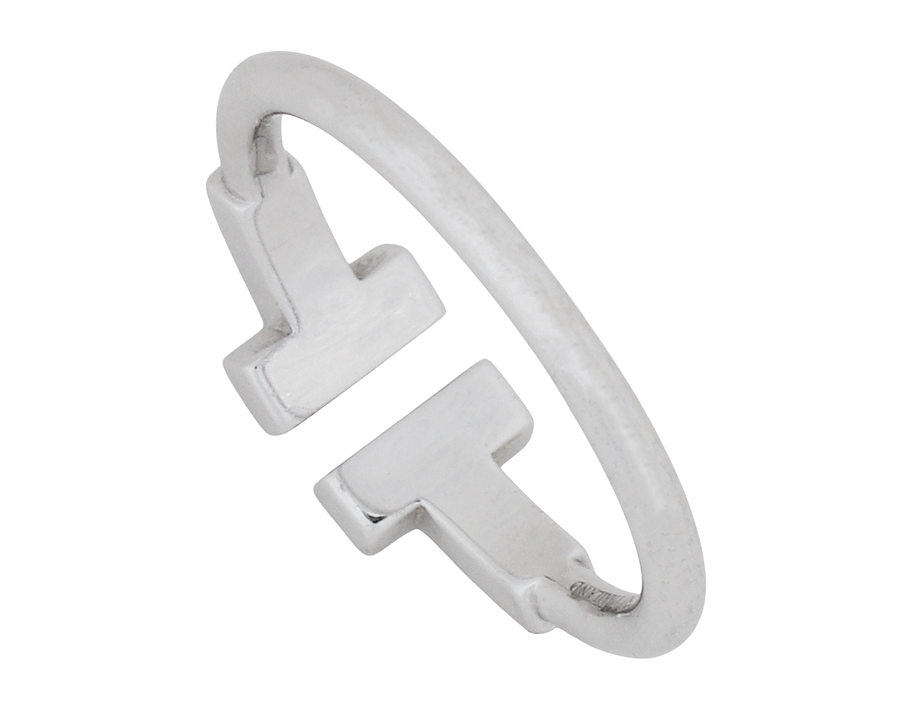 티파니 T 와이어 링 화이트골드 다이아몬드 