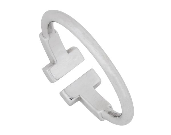 티파니 T 와이어 링 화이트골드 다이아몬드 