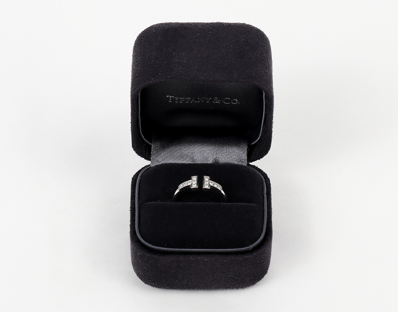티파니 T 와이어 링 화이트골드 다이아몬드 