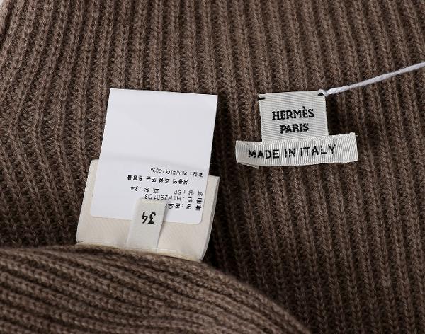 에르메스 하이 칼라 스웨터 베이지 신 34