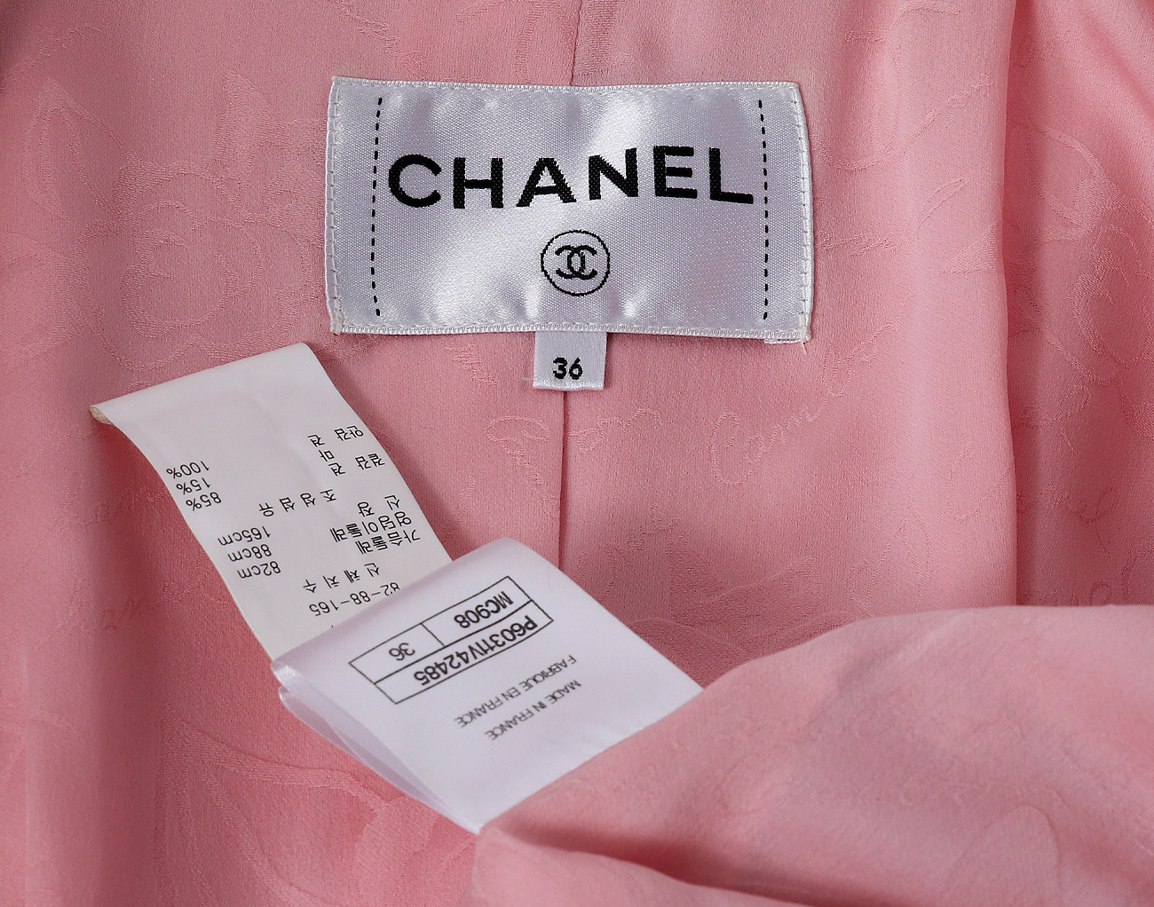샤넬 트위드 재킷 핑크 36