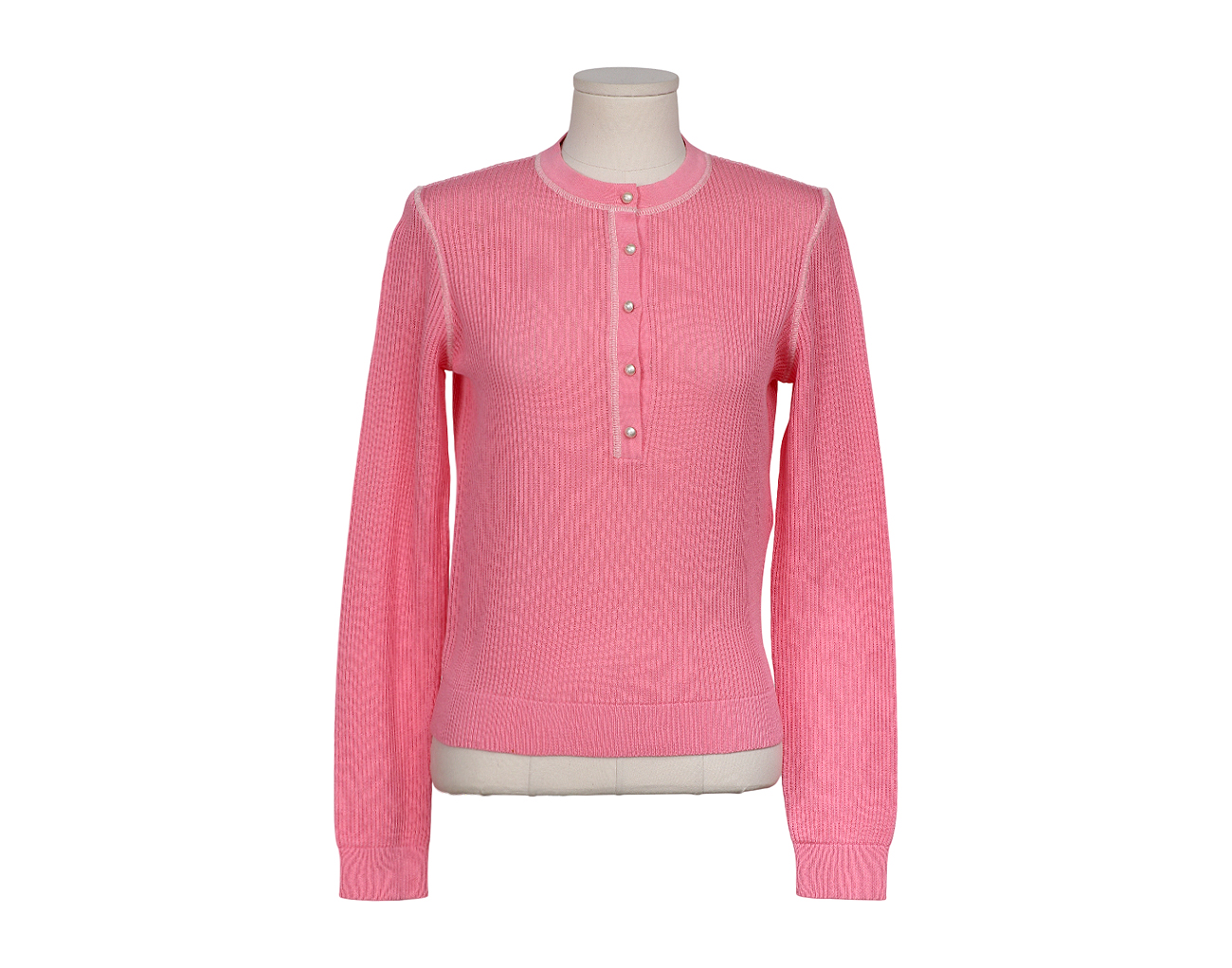 샤넬 펄 버튼 풀오버 핑크 36