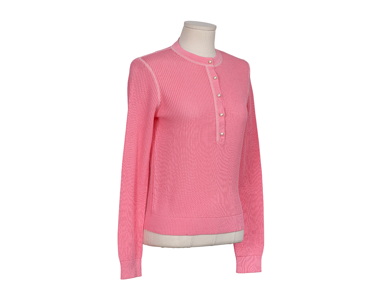 샤넬 펄 버튼 풀오버 핑크 36