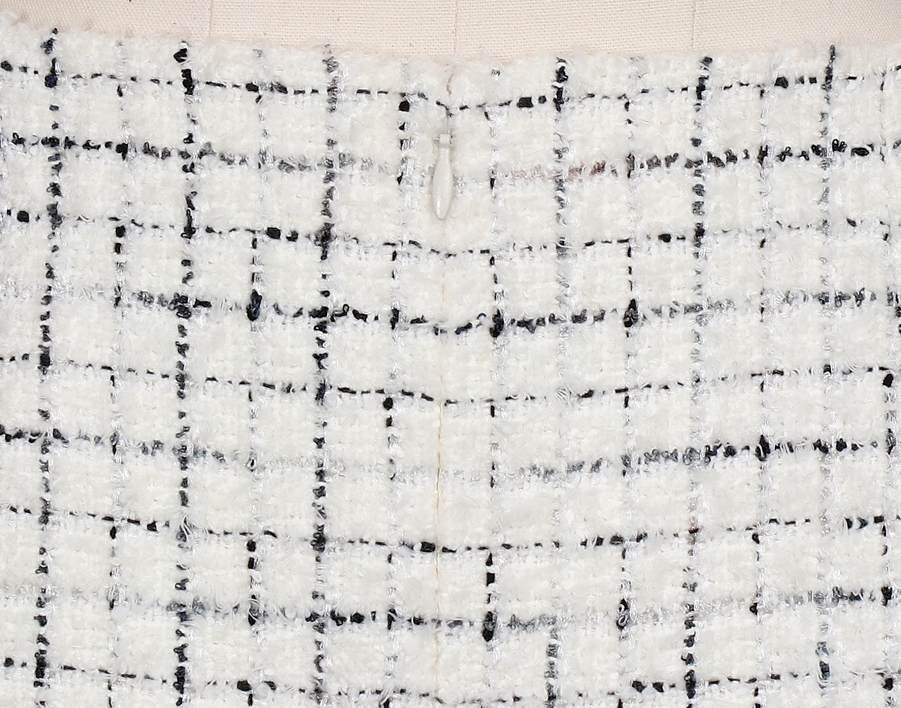 샤넬 트위트 스커트 화이트 실버 블랙 38