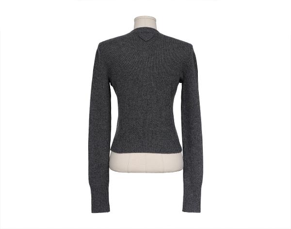 프라다 캐시미어 가디건 그레이 40