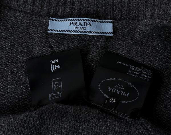 프라다 캐시미어 가디건 그레이 40