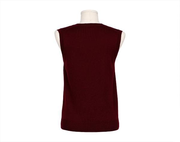 미우미우 울 스웨터 베스트 아마란스 레드 40