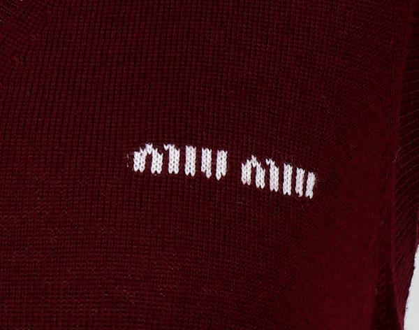 미우미우 울 스웨터 베스트 아마란스 레드 40