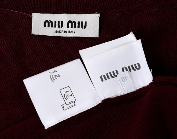 미우미우 울 스웨터 베스트 아마란스 레드 40