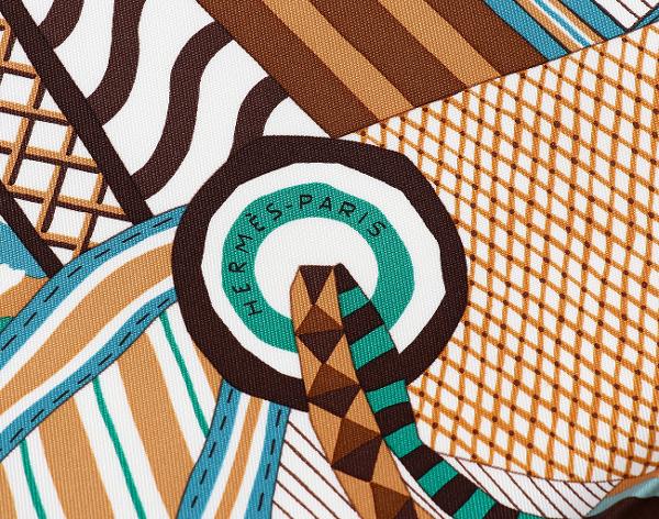 에르메스 까레 스카프 90 라 셀 이마지네르 미엘 베르트 블랑