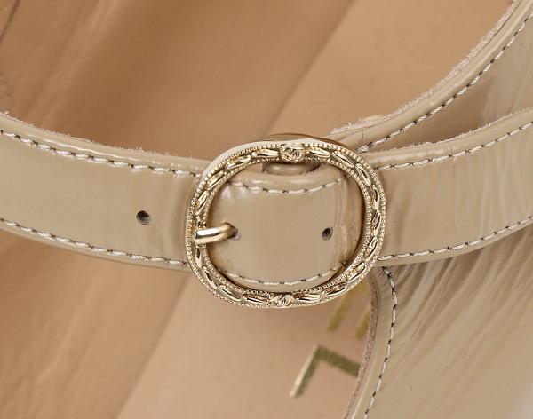 샤넬 앵클 스트랩 오픈 슈즈 베이지 다크 그레이 37C