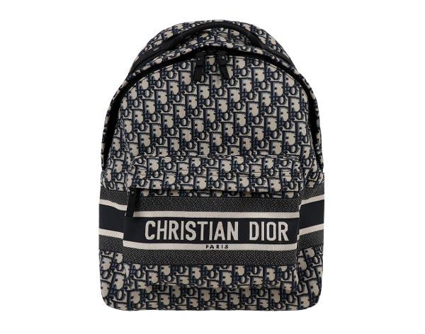 디올 트래블 백팩 오블리크 자카드 블루