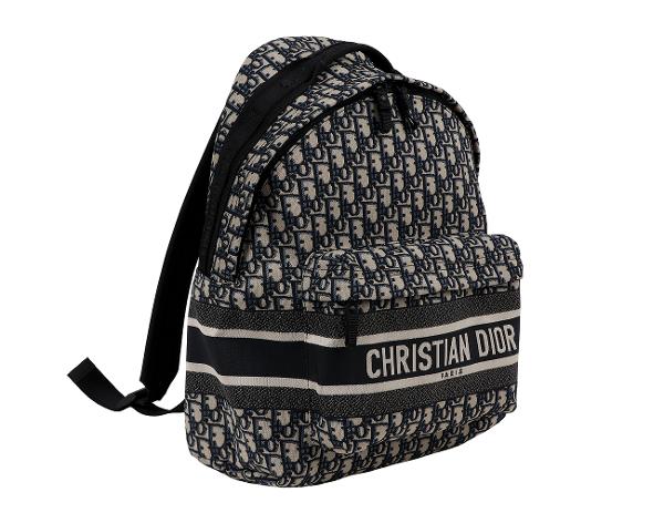 디올 트래블 백팩 오블리크 자카드 블루