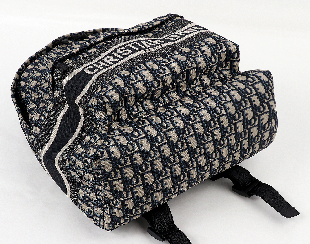 디올 트래블 백팩 오블리크 자카드 블루