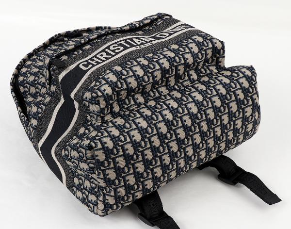 디올 트래블 백팩 오블리크 자카드 블루