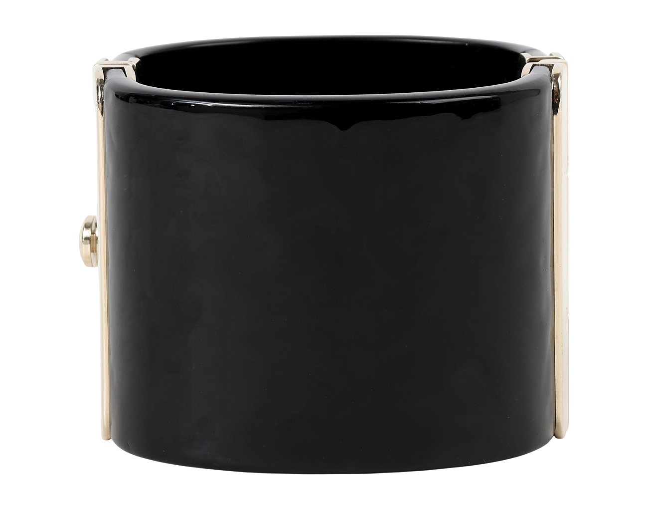 샤넬 크리스탈 CC 커프 브레이슬릿 블랙 오렌지