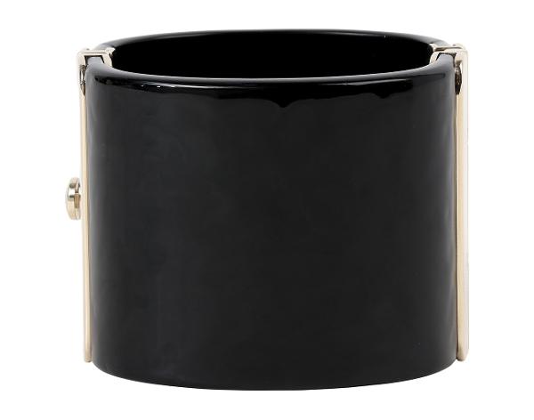 샤넬 크리스탈 CC 커프 브레이슬릿 블랙 오렌지