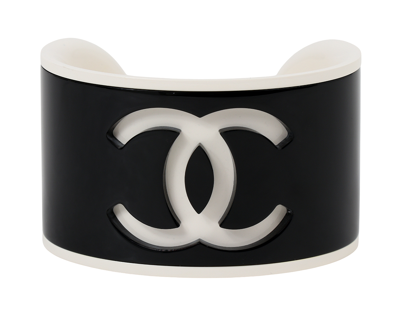 샤넬 CC 레진 커프 블랙 화이트