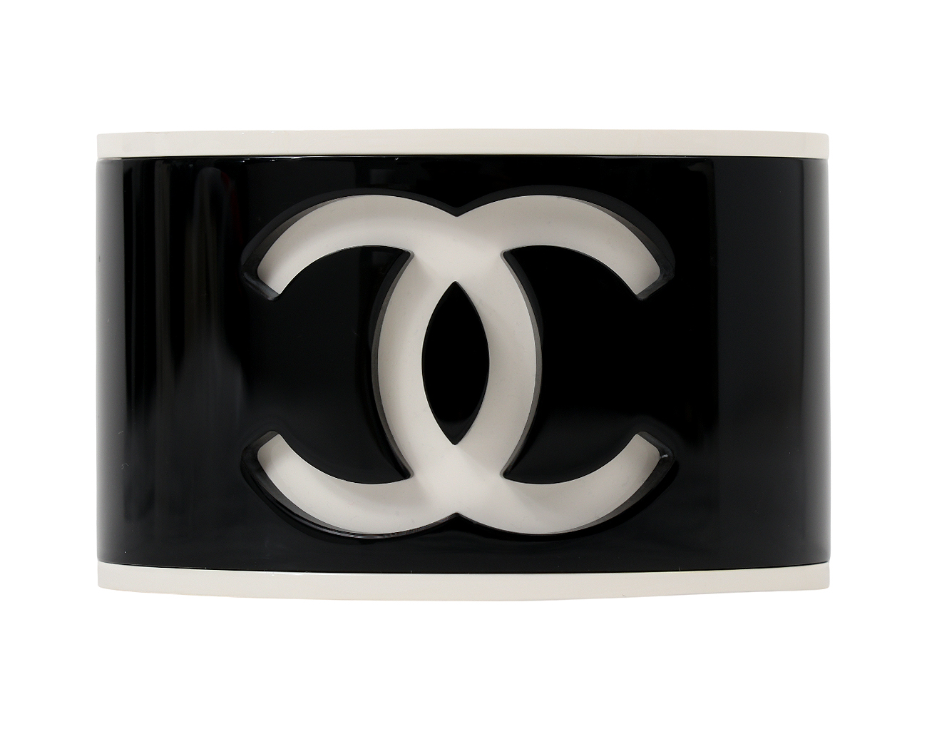 샤넬 CC 레진 커프 블랙 화이트