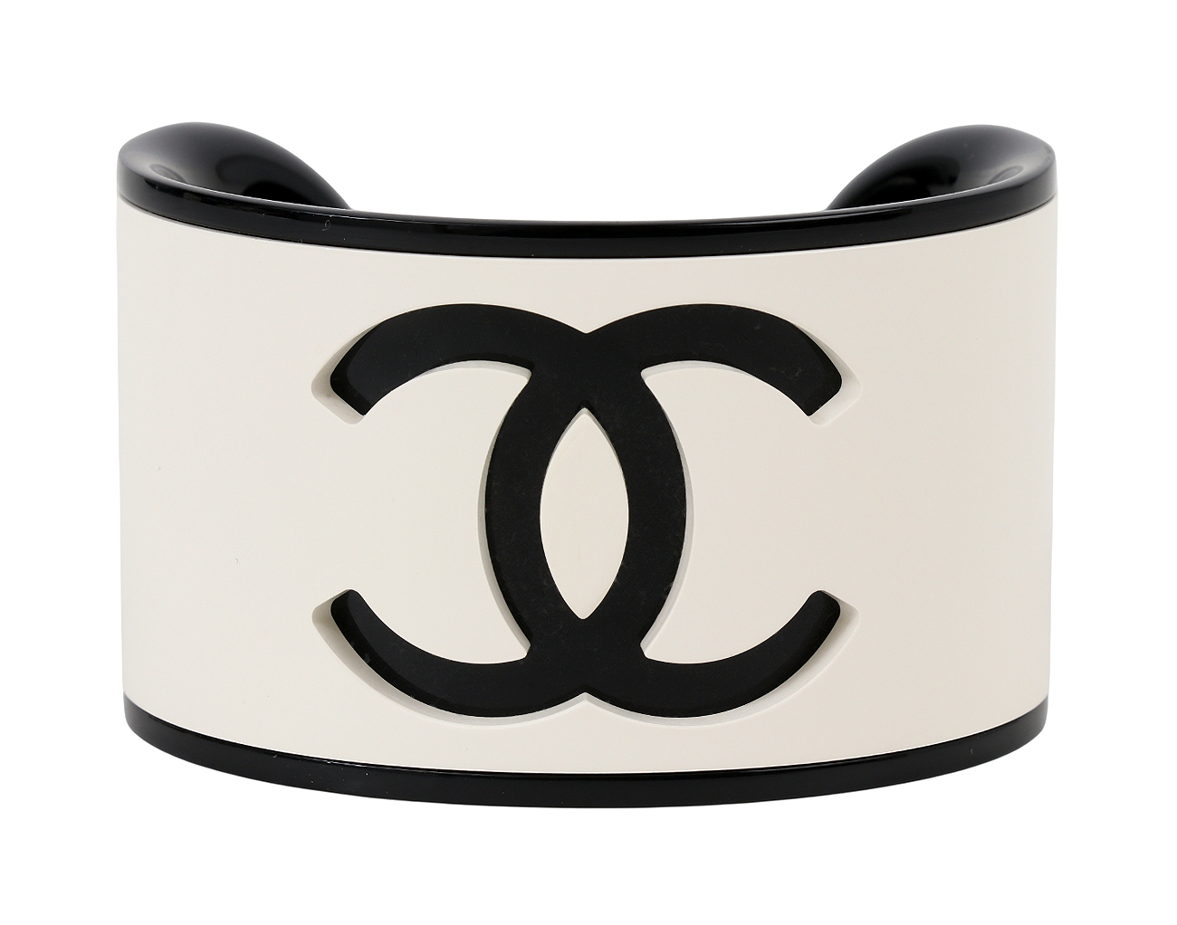 샤넬 CC 레진 커프 화이트 블랙