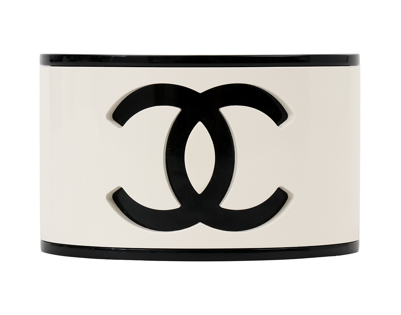 샤넬 CC 레진 커프 화이트 블랙