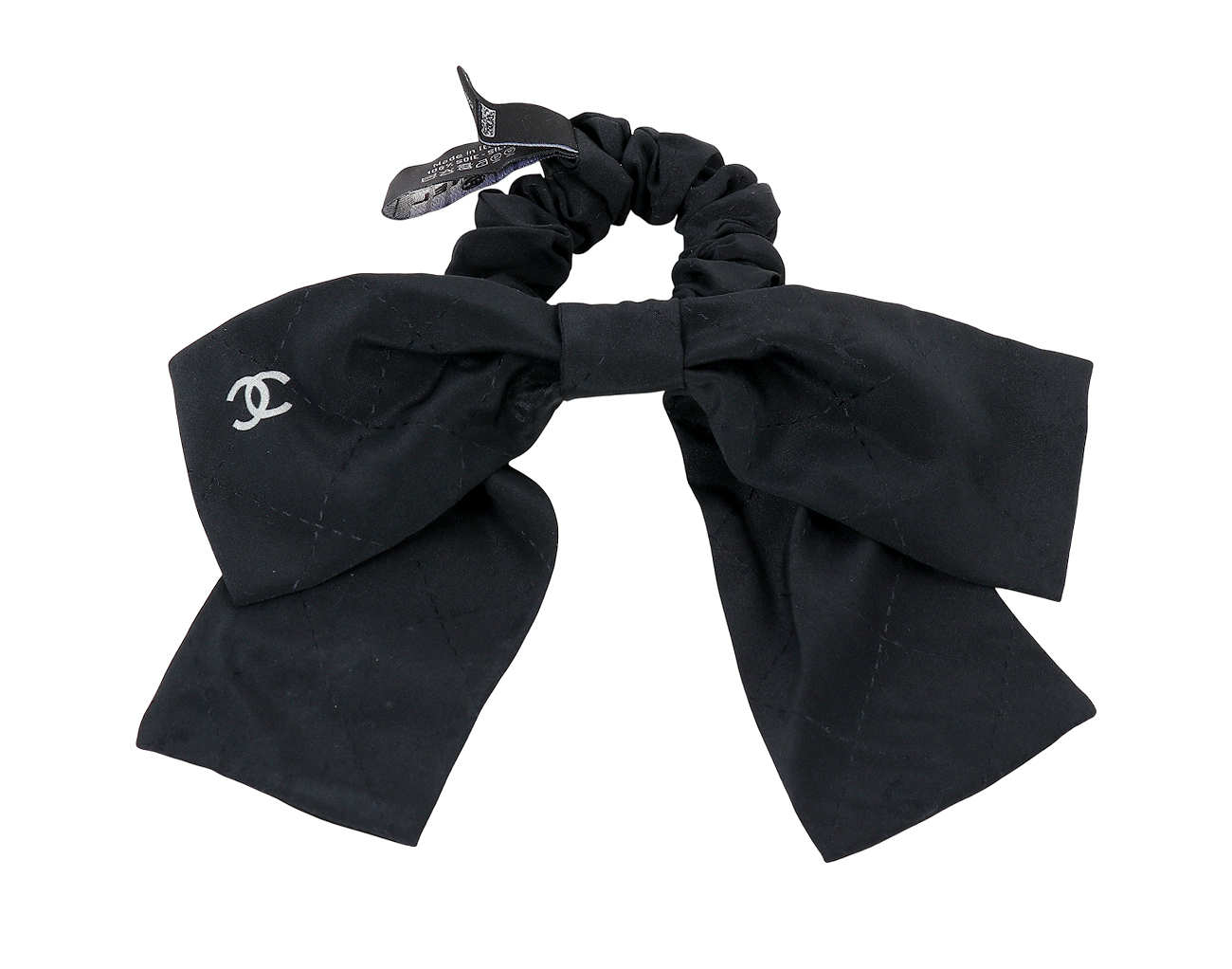 샤넬 CC 리본 헤어슈슈 블랙