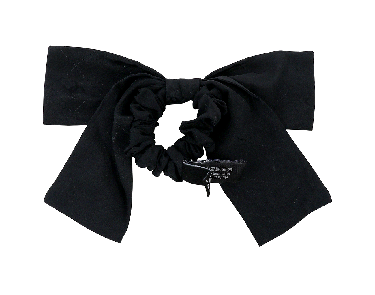 샤넬 CC 리본 헤어슈슈 블랙