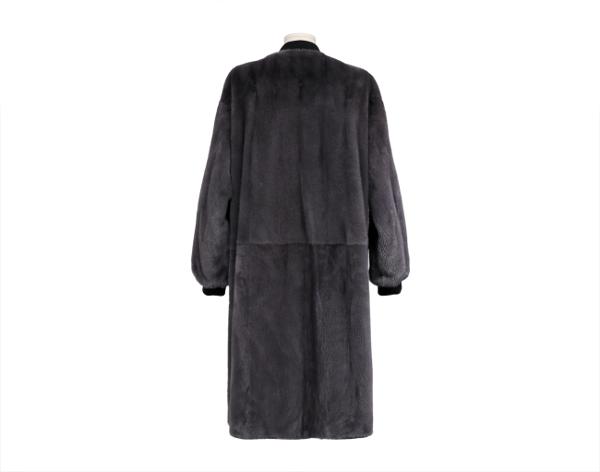 이브살로몬 아미 리버시블 밍크 코트 다크 그레이 블랙 34