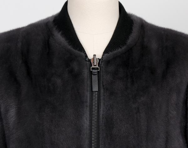 이브살로몬 아미 리버시블 밍크 코트 다크 그레이 블랙 34