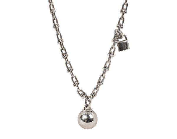 티파니앤코 하드웨어 스몰 랩 네크리스 실버